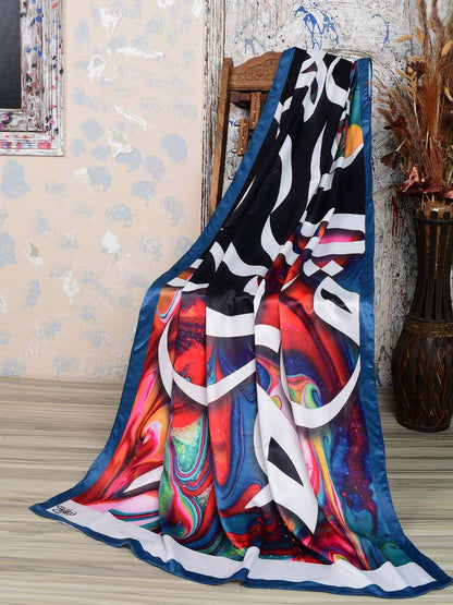 1 Pc Women's Stitched Silk Calligraphy Dupatta – Elegant & Stylish